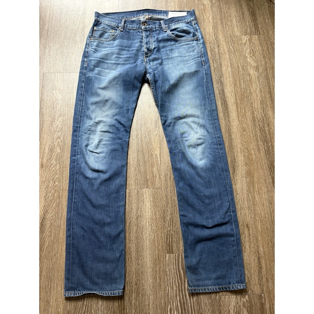 Rag & Bone RB15X Mens Jeans Size 33 Cotton Blue Slim Straight Tailored Workwear